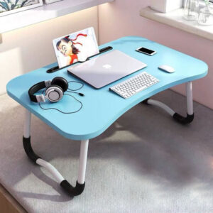 SOGA 2X Blue Portable Bed Table Adjustable Foldable Bed Sofa Study Table Laptop Mini Desk with Notebook Stand Card Slot Holder Home Decor, Desks & Computer Tables, , , , ,  - AU DEPOT 2