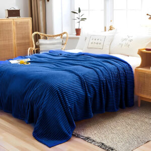 SOGA 2X Blue Throw Blanket Warm Cozy Striped Pattern Thin Flannel Coverlet Fleece Bed Sofa Comforter, Home, Bed Linen, Throws And Blankets, Blankets, ,  - AU DEPOT 2