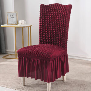 SOGA 2X Burgundy Chair Cover Seat Protector with Ruffle Skirt Stretch Slipcover Wedding Party Home Decor, Home & Living, Home Decor, Chair Covers, , ,  - AU DEPOT 2