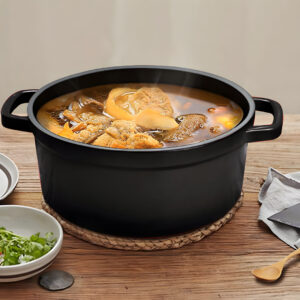 SOGA 2X Cast Iron 24cm Stewpot Casserole Stew Cooking Pot With Lid Black, Home & Living, Kitchen & Dining, Cookware, Casserole Dishes, ,  - AU DEPOT 2