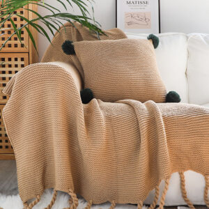 SOGA 2X Coffee Tassel Fringe Knitting Blanket Warm Cozy Woven Cover Couch Bed Sofa Home Decor, Home, Bed Linen, Throws And Blankets, Blankets, ,  - AU DEPOT 2