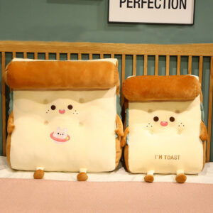 SOGA 2X Cute Face Toast Bread Wedge Cushion Stuffed Plush Cartoon Back Support Pillow Home Decor, Furniture, Living Room Furniture, Occasional Chairs, , ,  - AU DEPOT 2