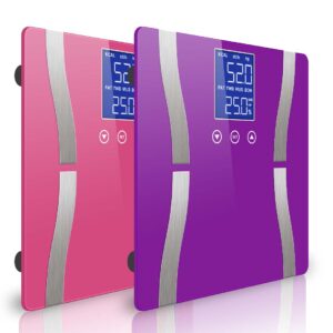 SOGA 2X Digital Body Fat Scale Bathroom Scales Weight Gym Glass Water LCD Purple/Pink, home & living, bathroom, bathroom accessories, bathroom scales, ,  - AU DEPOT 1