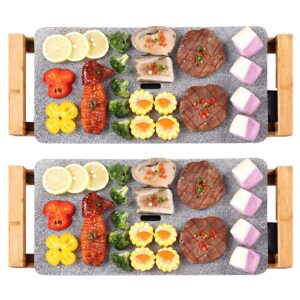 SOGA 2X Electric Ceramic BBQ Grill Non stick Surface Hot Plate for Indoor Outdoor Stone benchtop cooking ElectricGrillPlateCeramicStoneX2 AU DEPOT benchtop cooking - AU DEPOT