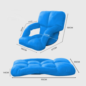 SOGA 2X Foldable Lounge Cushion Adjustable Floor Lazy Recliner Chair with Armrest Blue, Furniture, Living Room Furniture, Occasional Chairs, , ,  - AU DEPOT 2