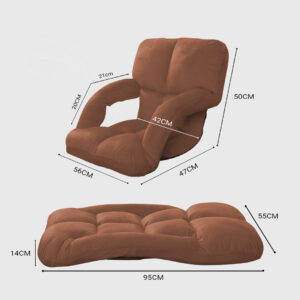 SOGA 2X Foldable Lounge Cushion Adjustable Floor Lazy Recliner Chair with Armrest Coffee, Furniture, Living Room Furniture, Occasional Chairs, , ,  - AU DEPOT 2