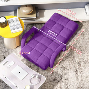 SOGA 2X Foldable Lounge Cushion Adjustable Floor Lazy Recliner Chair with Armrest Purple, Furniture, Living Room Furniture, Occasional Chairs, , ,  - AU DEPOT 2