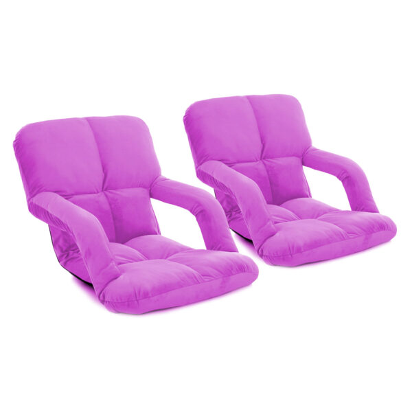 SOGA 2X Foldable Lounge Cushion Adjustable Floor Lazy Recliner Chair with Armrest Purple, Furniture, Living Room Furniture, Occasional Chairs, , ,  - AU DEPOT 1