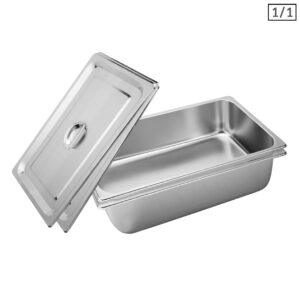 SOGA 2X Gastronorm GN Pan Full Size 1/1 GN Pan 15cm Deep Stainless Steel Tray With Lid, Home & Living, Kitchen & Dining, Bakeware, Baking Trays, ,  - AU DEPOT 1