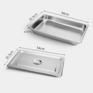 SOGA 2X Gastronorm GN Pan Full Size 1/1 GN Pan 6.5cm Deep Stainless Steel Tray With Lid, Home & Living, Kitchen & Dining, Bakeware, Baking Trays, ,  - AU DEPOT 2