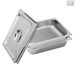 SOGA 2X Gastronorm GN Pan Full Size 1/2 GN Pan 6.5cm Deep Stainless Steel Tray With Lid, Home & Living, Kitchen & Dining, Bakeware, Baking Trays, ,  - AU DEPOT 1