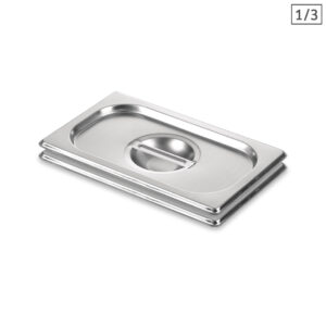 SOGA 2X Gastronorm GN Pan Lid Full Size 13 Stainless Steel Tray Top Cover Baking Trays GP5503 JLID3F X2 AU DEPOT Baking Trays - AU DEPOT