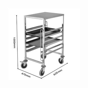 SOGA 2X Gastronorm Trolley 7 Tier Stainless Steel Bakery Trolley Suits 60cmx40cm Tray with Working Surface, Business & Industrial, Food Service, Food Service Carts, , ,  - AU DEPOT 2