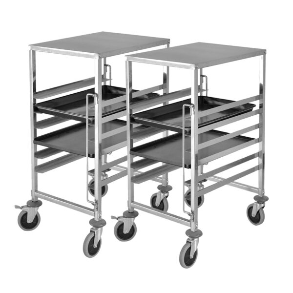 SOGA 2X Gastronorm Trolley 7 Tier Stainless Steel Bakery Trolley Suits 60cmx40cm Tray with Working Surface, Business & Industrial, Food Service, Food Service Carts, , ,  - AU DEPOT 1