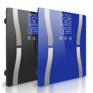 SOGA 2X Glass LCD Digital Body Fat Scale Bathroom Electronic Gym Water Weighing Scales BlackBlue bathroom scales BodyFatScaleBLK BLU AU DEPOT bathroom scales - AU DEPOT