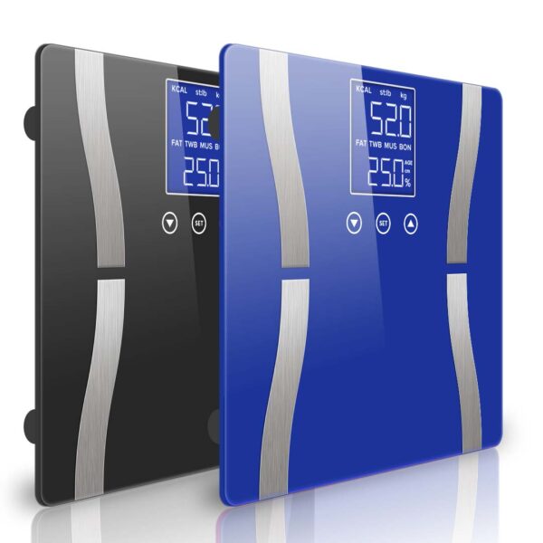 SOGA 2X Glass LCD Digital Body Fat Scale Bathroom Electronic Gym Water Weighing Scales Black/Blue, home & living, bathroom, bathroom accessories, bathroom scales, ,  - AU DEPOT 1