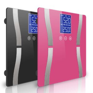 SOGA 2X Glass LCD Digital Body Fat Scale Bathroom Electronic Gym Water Weighing Scales Black/Pink, home & living > bathroom > bathroom accessories > bathroom scales, , , , ,  - AU DEPOT 1