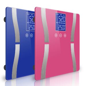 SOGA 2X Glass LCD Digital Body Fat Scale Bathroom Electronic Gym Water Weighing Scales BluePink bathroom scales BodyFatScaleBLU PNK AU DEPOT bathroom scales - AU DEPOT