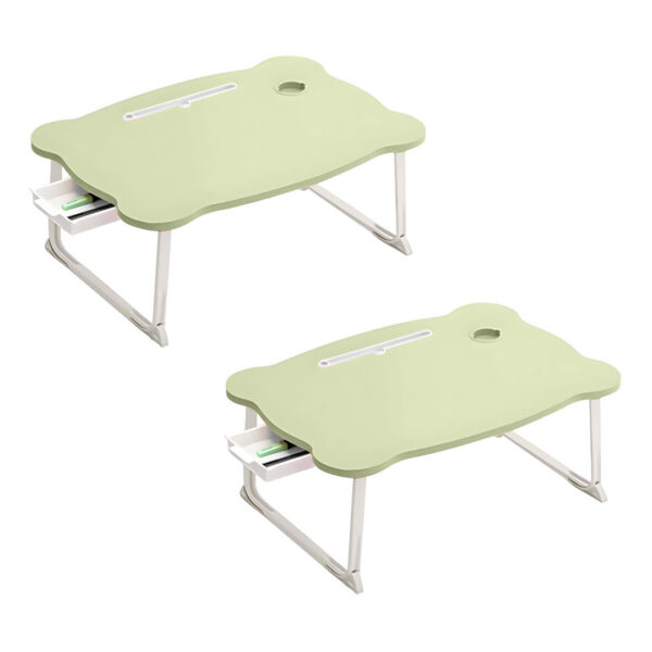 SOGA 2X Green Portable Bed Table Adjustable Folding Mini Desk With Mini Drawer and Cup-Holder Home Decor, Desks & Computer Tables, , , , ,  - AU DEPOT 1