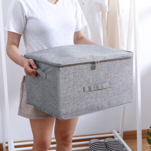 SOGA 2X Grey Large Portable Double Zipper Storage Box Moisture Proof Clothes Basket Foldable Home Organiser, Furniture, Storage & Shelving, Home Storage, , ,  - AU DEPOT 2