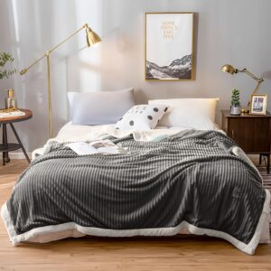 SOGA 2X Grey Throw Blanket Warm Cozy Double Sided Thick Flannel Coverlet Fleece Bed Sofa Comforter, Home, Bed Linen, Throws And Blankets, Blankets, ,  - AU DEPOT 2