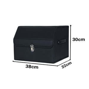 SOGA 2X Leather Car Boot Collapsible Foldable Trunk Cargo Organizer Portable Storage Box With Lock Black Small, Garden, Tools & Hardware, Automotive Parts & Accessories, Accessories & Car Care, Interior Accessories, ,  - AU DEPOT 2