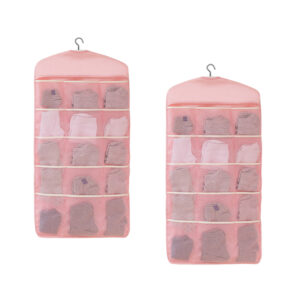 SOGA 2X Pink Double Sided Hanging Storage Bag Underwear Bra Socks Mesh Pocket Hanger Home Organiser SBox26PNKX2 AU DEPOT - AU DEPOT