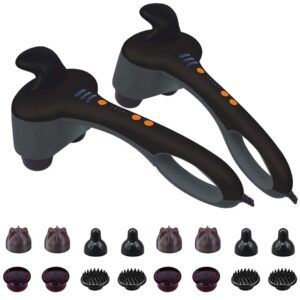 SOGA 2X Portable Handheld Massager Soothing Heat Stimulate Blood Flow Foot Shoulder Massager806KBlackX2 AU DEPOT - AU DEPOT