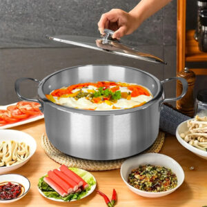 SOGA 2X Stainless Steel 26cm Casserole With Lid Induction Cookware, home & living, kitchen & dining, cookware, casserole dishes, ,  - AU DEPOT 2