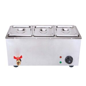 SOGA 2X Stainless Steel 3 X 1/2 GN Pan Electric Bain-Marie Food Warmer with Lid, Business & Industrial, Food Service, Plate & Dish Warmers, , ,  - AU DEPOT 2