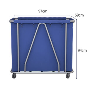 SOGA 2X Stainless Steel Commercial Large Soiled Linen Laundry Trolley Cart with Wheels Blue, Business & Industrial, Food Service, Food Service Carts, , ,  - AU DEPOT 2