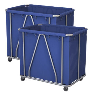 SOGA 2X Stainless Steel Commercial Large Soiled Linen Laundry Trolley Cart with Wheels Blue, Business & Industrial, Food Service, Food Service Carts, , ,  - AU DEPOT 1