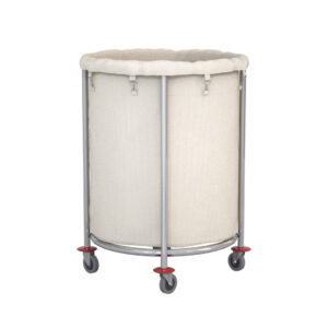 SOGA 2X Stainless Steel Commercial Round Soiled Linen Laundry Trolley Cart with Wheels White, Business & Industrial, Food Service, Food Service Carts, , ,  - AU DEPOT 2