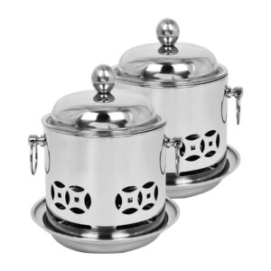 SOGA 2X Stainless Steel Mini Asian Buffet Hot Pot Single Person Shabu Alcohol Stove Burner with Lid, Business & Industrial, Food Service, Plate & Dish Warmers, , ,  - AU DEPOT 1