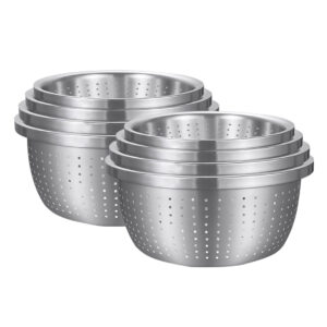 SOGA 2X Stainless Steel Nesting Basin Colander Perforated Kitchen Sink Washing Bowl Metal Basket Strainer Set of 4 Mixing Bowls Bowl613X2 AU DEPOT Mixing Bowls - AU DEPOT