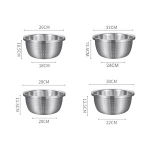 SOGA 2X Stainless Steel Nesting Basin Colander Perforated Kitchen Sink Washing Bowl Metal Basket Strainer Set of 4, Home & Living, Kitchen & Dining, Bakeware, Mixing Bowls, ,  - AU DEPOT 2