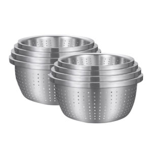 SOGA 2X Stainless Steel Nesting Basin Colander Perforated Kitchen Sink Washing Bowl Metal Basket Strainer Set of 4 Mixing Bowls Bowl615X2 AU DEPOT Mixing Bowls - AU DEPOT