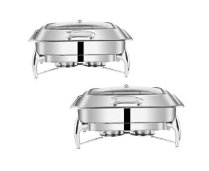 SOGA 2X Stainless Steel Rectangular Chafing Dish Tray Buffet Cater Food Warmer Chafer with Top Lid Spirit Dispensers ChafingDish2103X2 AU DEPOT Spirit Dispensers - AU DEPOT