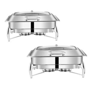 SOGA 2X Stainless Steel Rectangular Chafing Dish Tray Buffet Cater Food Warmer Chafer with Top Lid, Home & Living, Kitchen & Dining, Barware, Spirit Dispensers, ,  - AU DEPOT 1