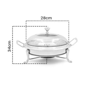 SOGA 2X Stainless Steel Round Buffet Chafing Dish Cater Food Warmer Chafer with Glass Top Lid, Business & Industrial, Food Service, Plate & Dish Warmers, , ,  - AU DEPOT 2