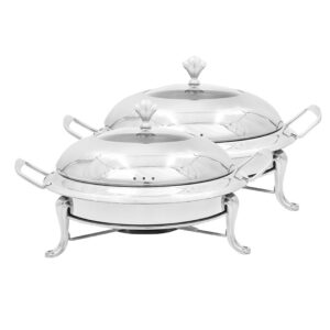 SOGA 2X Stainless Steel Round Buffet Chafing Dish Cater Food Warmer Chafer with Glass Top Lid, Business & Industrial, Food Service, Plate & Dish Warmers, , ,  - AU DEPOT 1