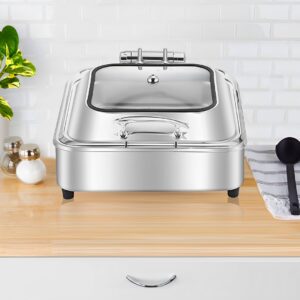 SOGA 2X Stainless Steel Square Chafing Dish Tray Buffet Cater Food Warmer Chafer with Top Lid, Home & Living, Kitchen & Dining, Barware, Spirit Dispensers, ,  - AU DEPOT 2