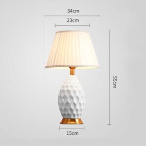 SOGA 2X Textured Ceramic Oval Table Lamp with Gold Metal Base White, Home & Living, Lighting, Indoor Lights, Lamps, Table Lamps,  - AU DEPOT 2