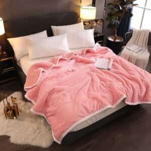 SOGA 2X Throw Blanket Warm Cozy Double Sided Thick Flannel Coverlet Fleece Bed Sofa Comforter Pink, Home, Bed Linen, Throws And Blankets, Blankets, ,  - AU DEPOT 2