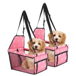 SOGA 2X Waterproof Pet Booster Car Seat Breathable Mesh Safety Travel Portable Dog Carrier Bag Pink CarPetBag013PNKX2 AU DEPOT - AU DEPOT