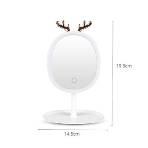 SOGA 2X White Antler LED Light Makeup Mirror Tabletop Vanity Home Decor, Home, Bathroom, Bathroom Accessories, Bathroom Storage, ,  - AU DEPOT 2