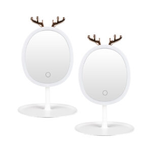 SOGA 2X White Antler LED Light Makeup Mirror Tabletop Vanity Home Decor, Home, Bathroom, Bathroom Accessories, Bathroom Storage, ,  - AU DEPOT 1