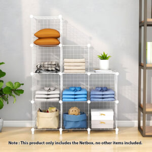 SOGA 2X White Portable 9-Cube 3 Column Storage Organiser Foldable DIY Modular Grid Space Saving Shelf 149cm, Furniture, Storage & Shelving, Home Storage, , ,  - AU DEPOT 2