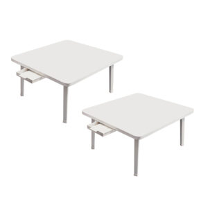 SOGA 2X White Portable Floor Table Small Square Space-Saving Mini Desk Home Decor, Desks & Computer Tables, , , , ,  - AU DEPOT 1