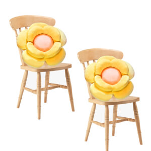 SOGA 2X Yellow Double Flower Shape Cushion Soft Bedside Floor Plush Pillow Home Decor, Furniture, Living Room Furniture, Occasional Chairs, , ,  - AU DEPOT 1